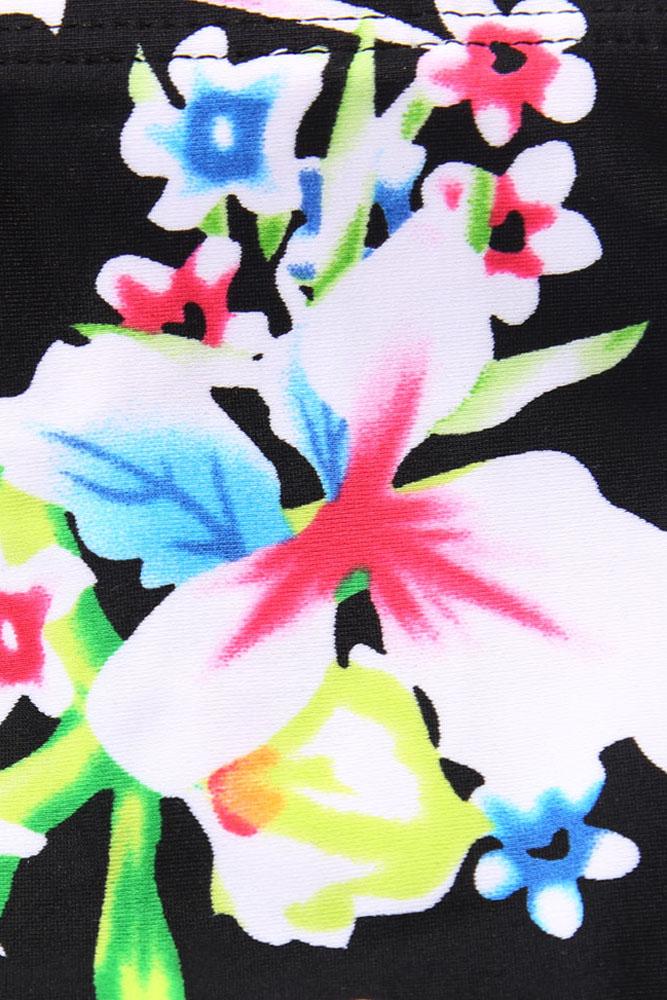 Girls' 'abstract Blossoms' Floral Printed Rash Guard Set - Art